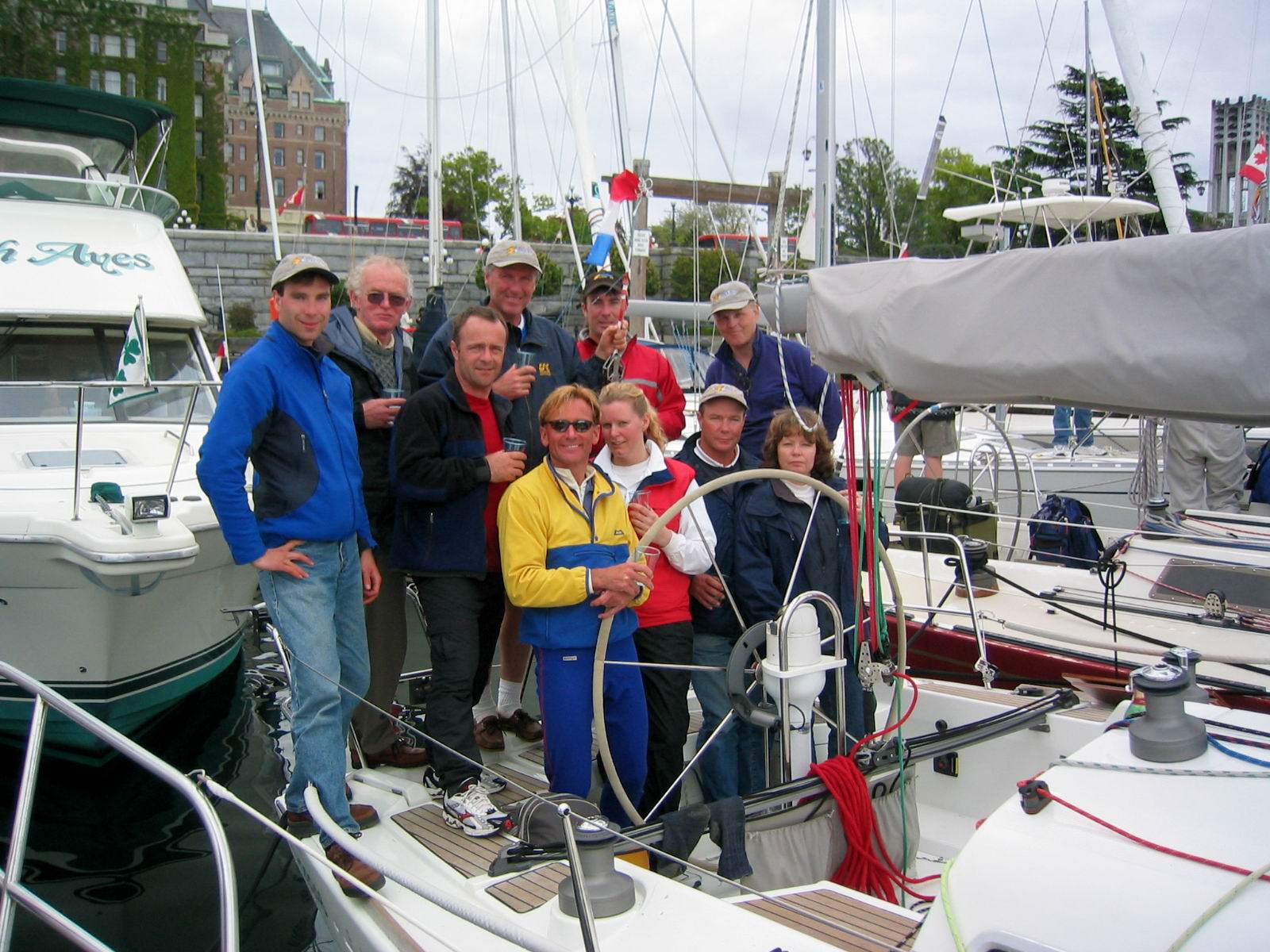 Group photo on boat