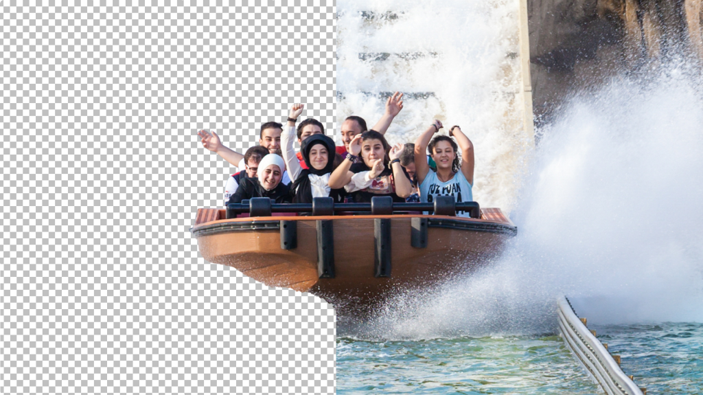 Background removed from a theme park ride.